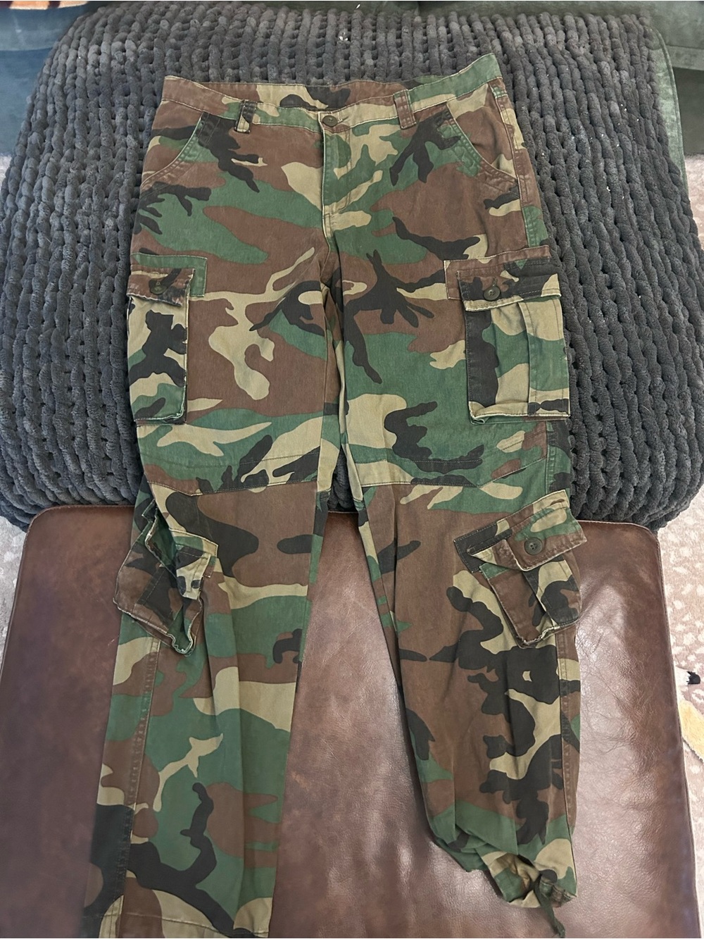 Camouflage Cargo Pants for Men - Green/Brown Camo